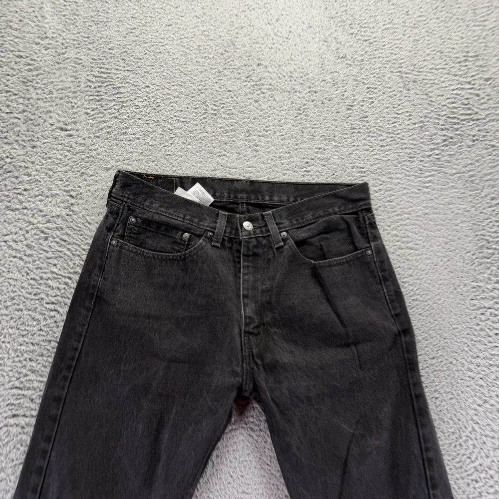 Levi's 505 Jeans Men's 34x34 Black Cotton Denim Straight Leg Workwear Travel